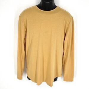 Cuts Clothing NEW Elongated Long Sleeve T-Shirt Mens Sz L Yellow Gold Soft